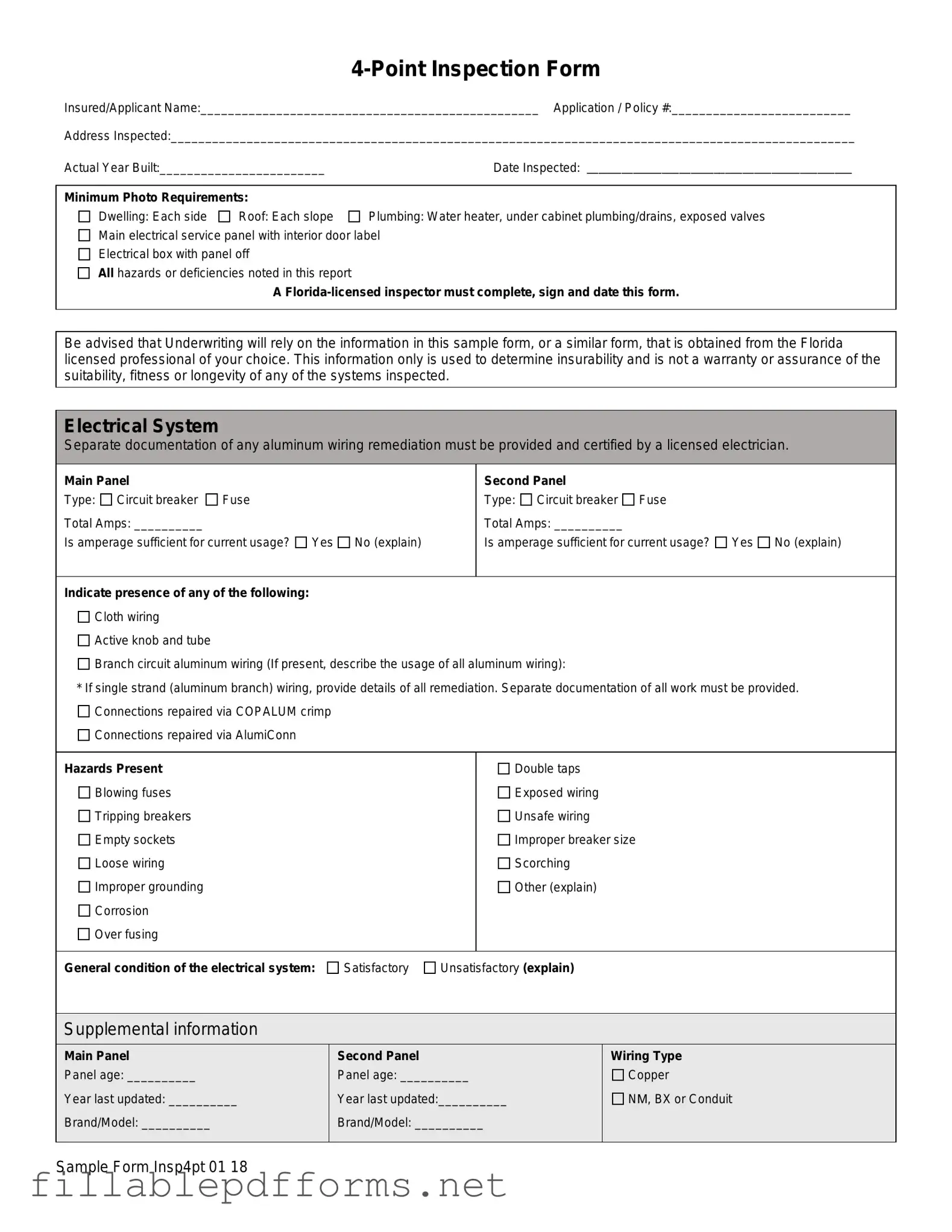 4 Point Inspection PDF Template