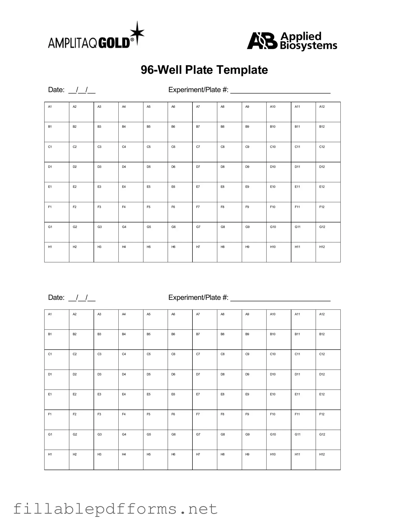 96 Well PDF Template