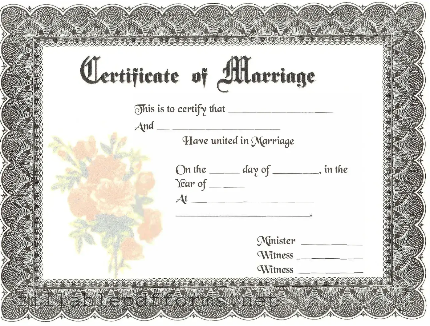 Marriage Certificate PDF Template