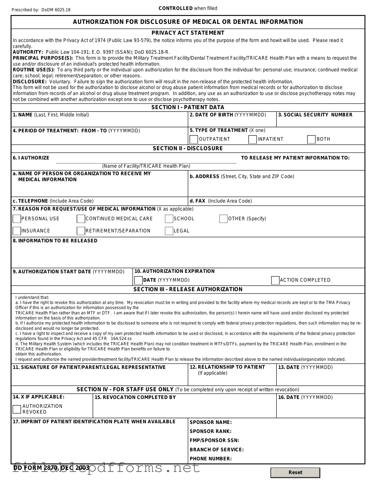 DD 2870 PDF Template