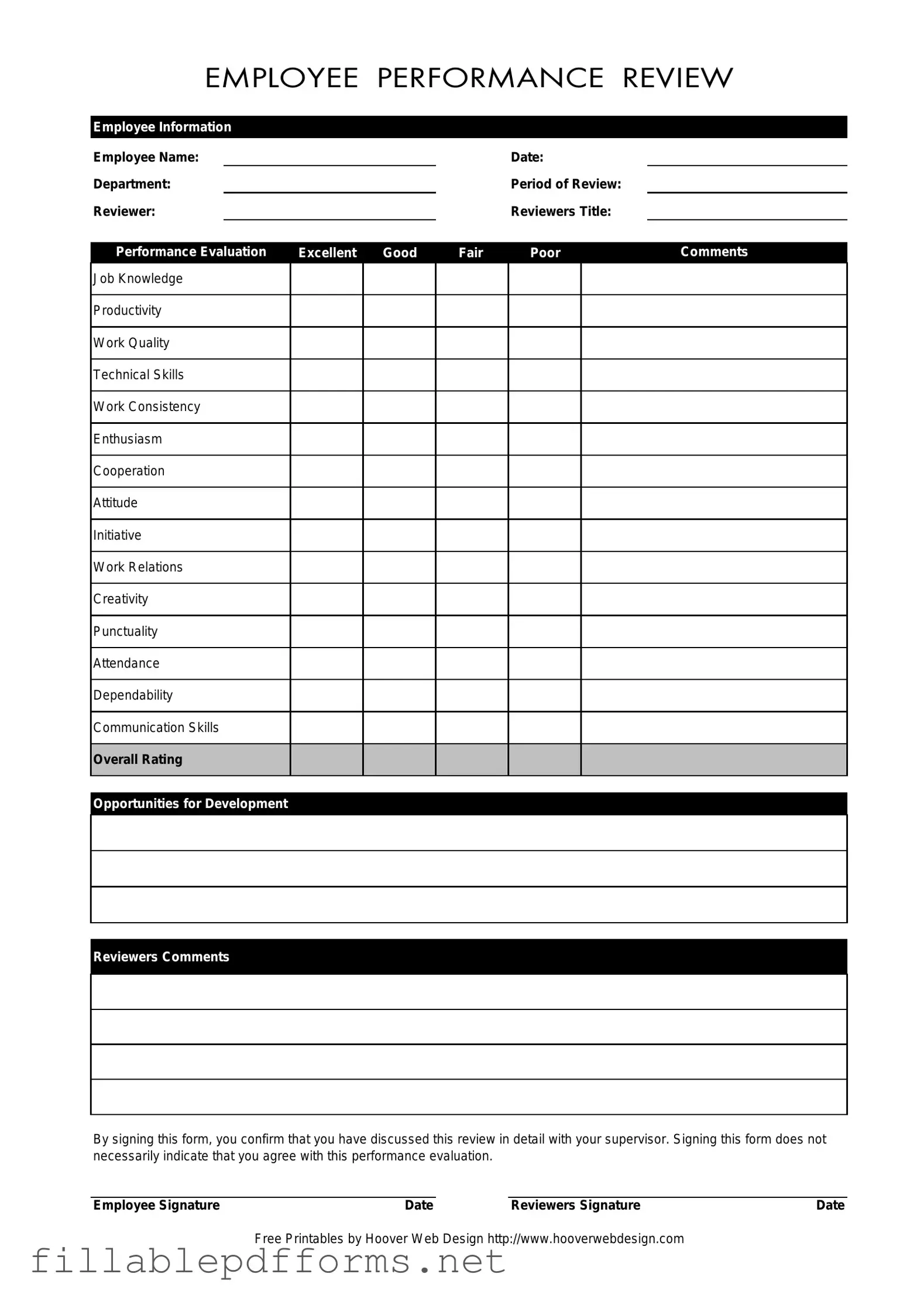 Employee PDF Template