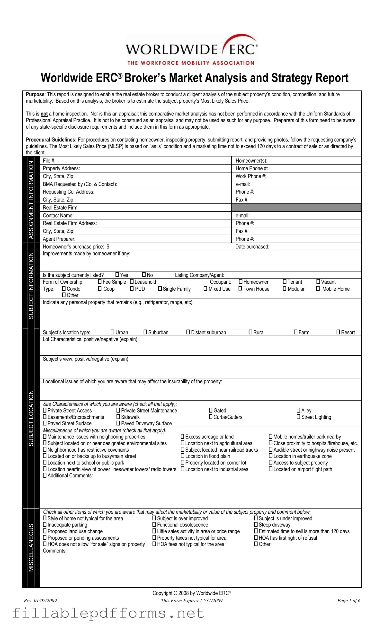 Erc Broker Market Analysis PDF Template