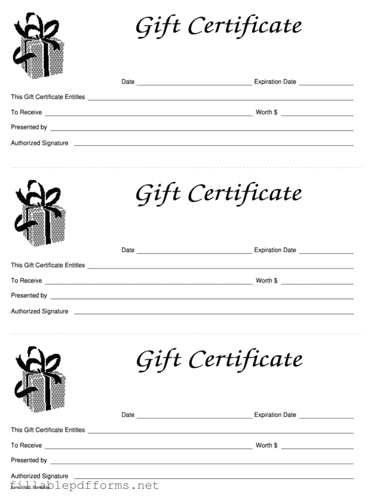 Gift Certificate PDF Template