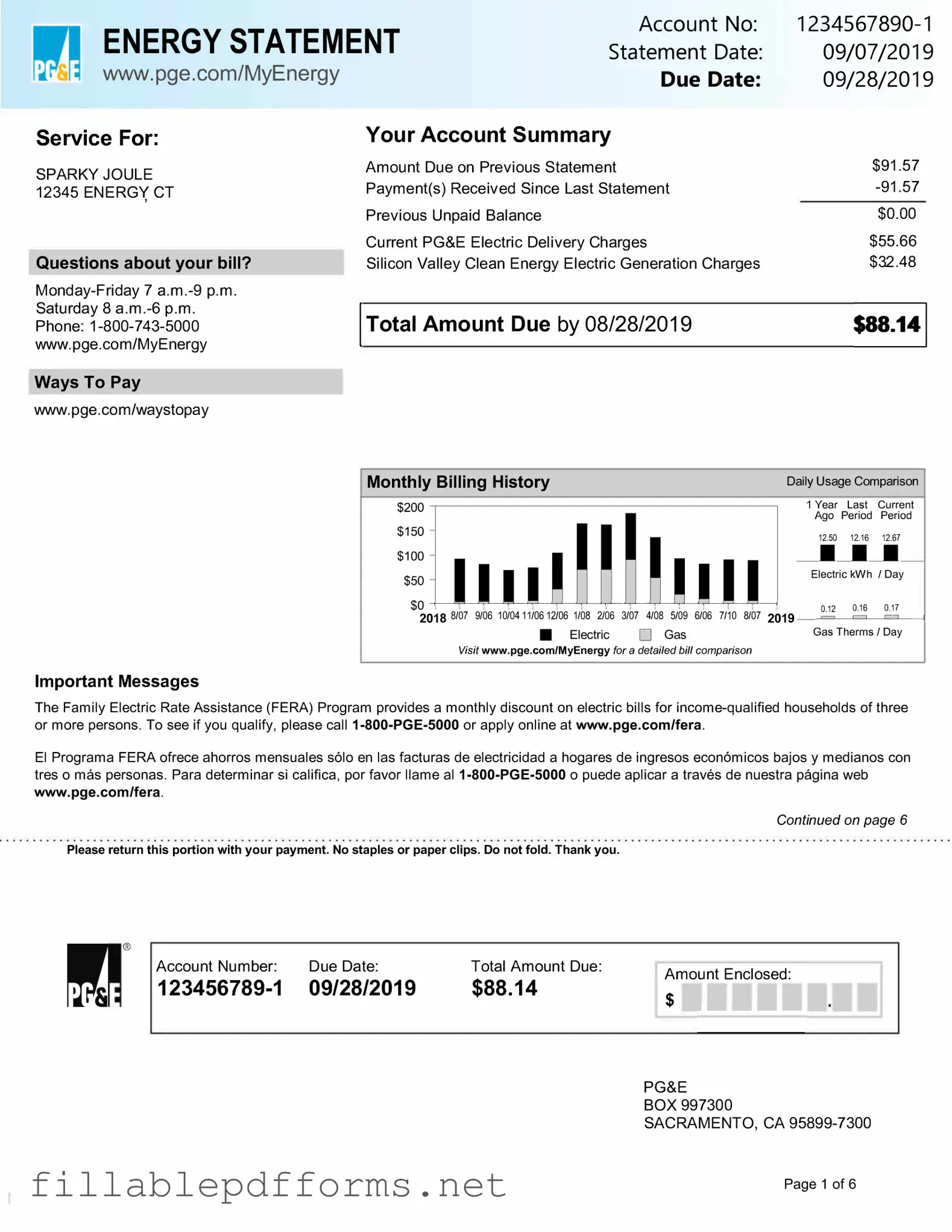 Utility Bill PDF Template