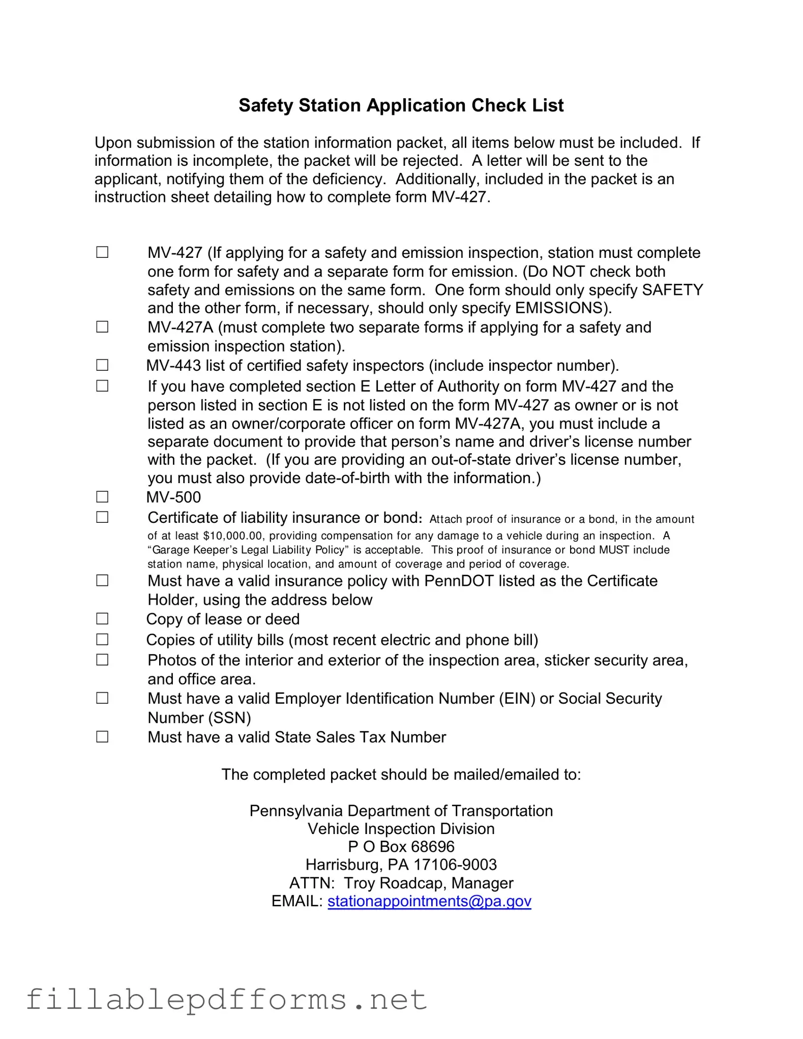 Mv 427 Penndot PDF Template