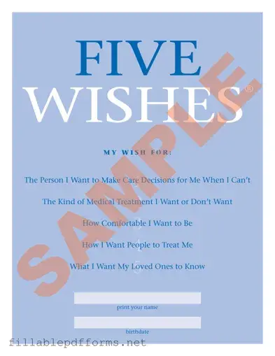 5 Wishes Document PDF Template