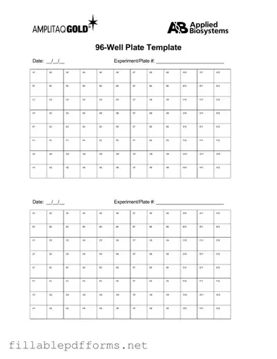 96 Well PDF Template