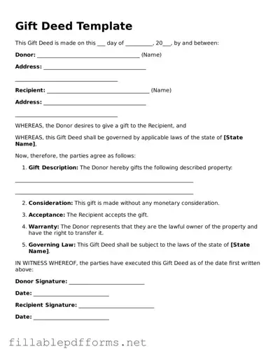 Blank Gift Deed Template