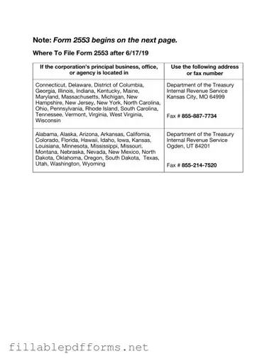 IRS 2553 PDF Template