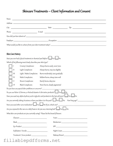Facial Consent PDF Template