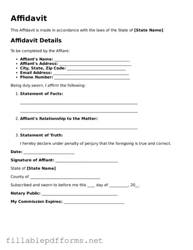 Blank Affidavit Template