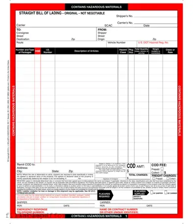 Hazard Bill Of Ladden PDF Template