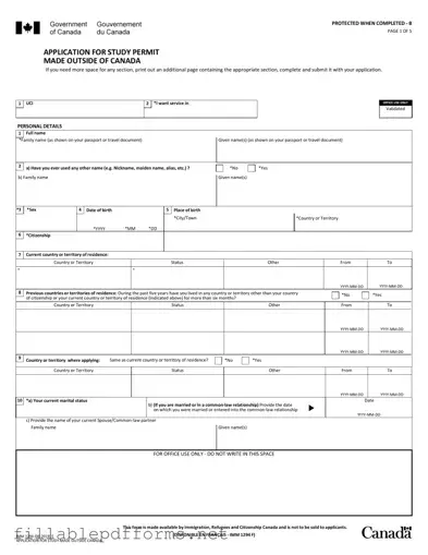 Imm 1294 PDF Template