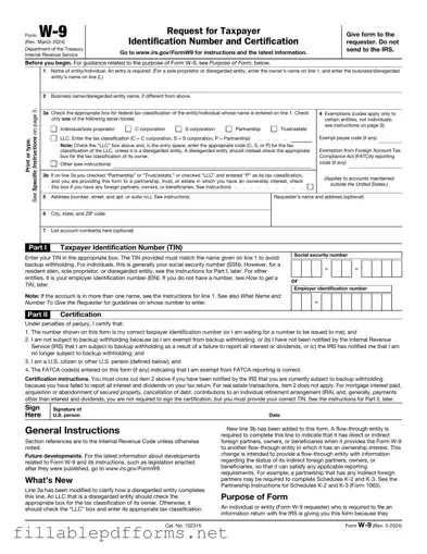 IRS W-9 PDF Template
