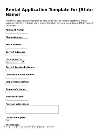 Blank Rental Application Template
