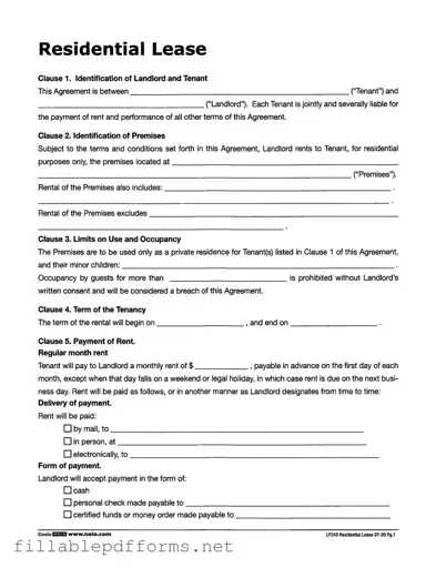 Lf310 Residential Lease PDF Template