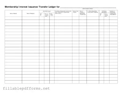 Membership Ledger PDF Template