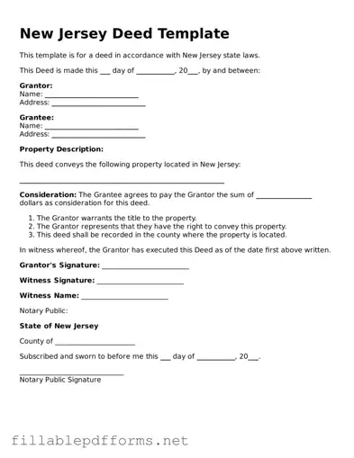 Attorney-Verified Deed Form for New Jersey State