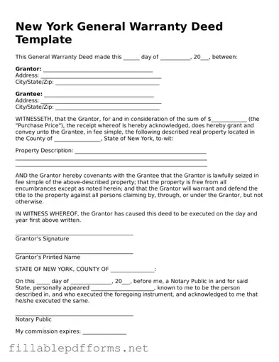 Attorney-Verified Deed Form for New York State