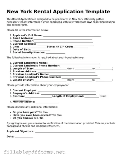 Attorney-Verified Rental Application Form for New York State