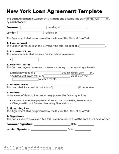 Attorney-Verified Loan Agreement Form for New York State