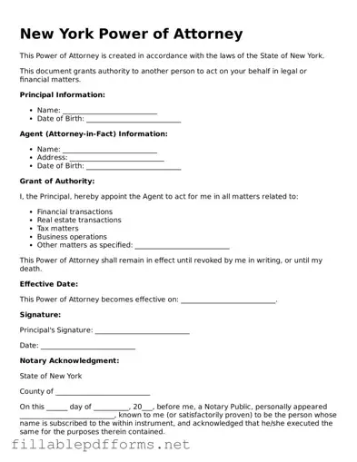 Attorney-Verified Power of Attorney Form for New York State
