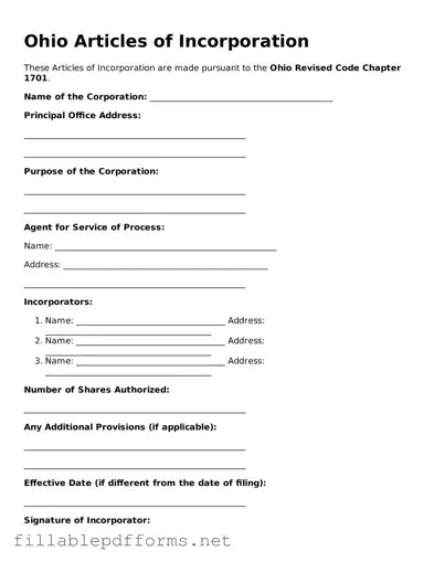 Attorney-Verified Articles of Incorporation Form for Ohio State