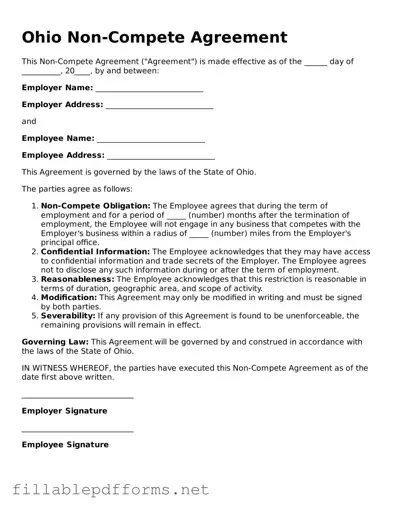 Attorney-Verified Non-compete Agreement Form for Ohio State