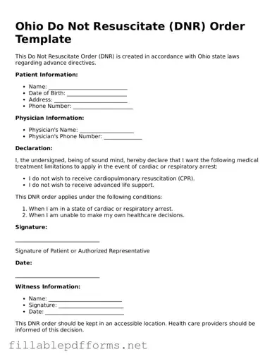 Attorney-Verified Do Not Resuscitate Order Form for Ohio State