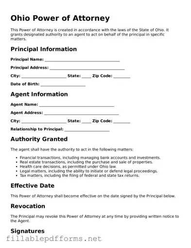 Attorney-Verified Power of Attorney Form for Ohio State