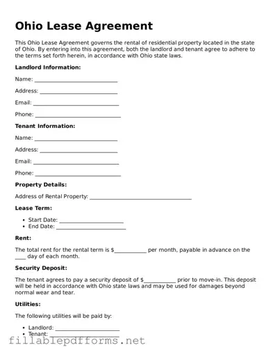 Attorney-Verified Lease Agreement Form for Ohio State