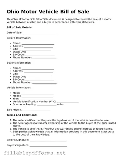 Attorney-Verified Motor Vehicle Bill of Sale Form for Ohio State
