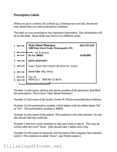 Prescription Label PDF Template