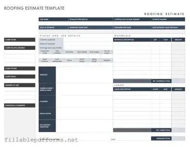 Roofing Estimate PDF Template