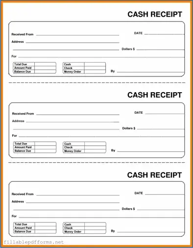 Cash Receipt PDF Template