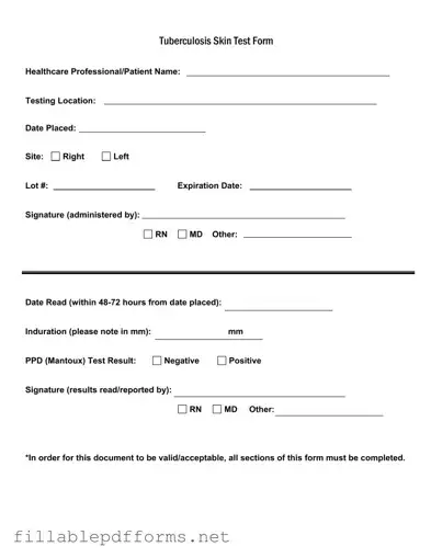 Tb Test PDF Template