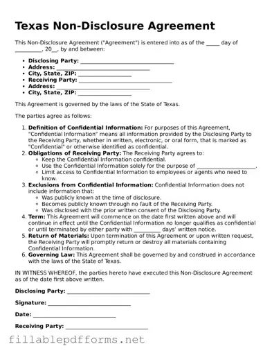 Attorney-Verified Non-disclosure Agreement Form for Texas State