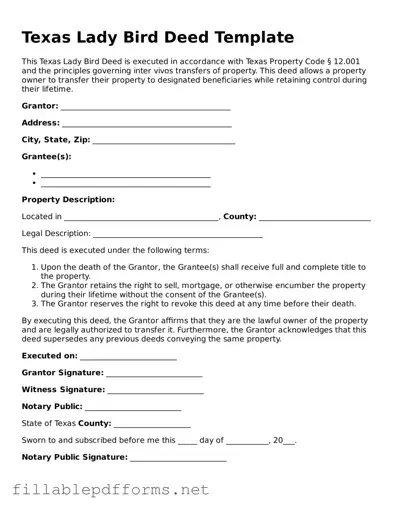 Attorney-Verified Lady Bird Deed Form for Texas State
