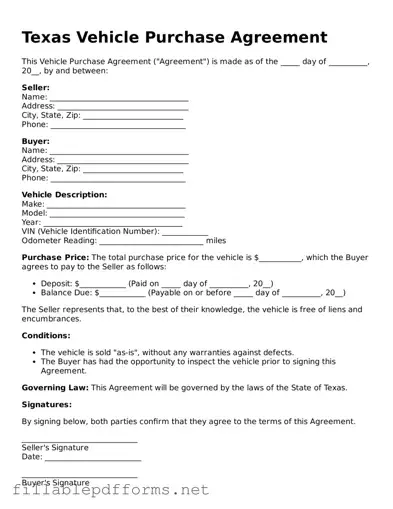 Attorney-Verified Vehicle Purchase Agreement Form for Texas State