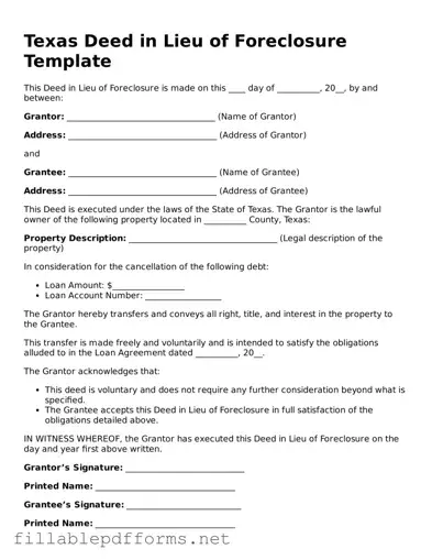Attorney-Verified Deed in Lieu of Foreclosure Form for Texas State