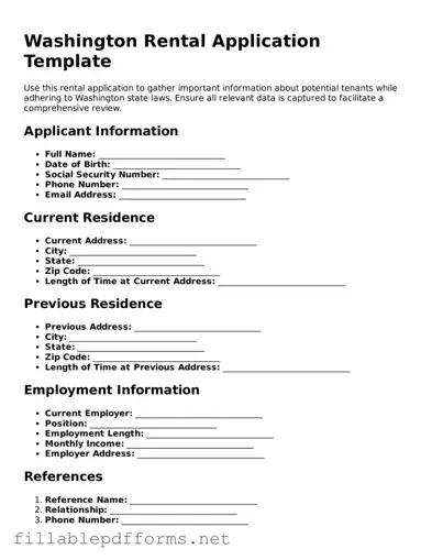 Attorney-Verified Rental Application Form for Washington State