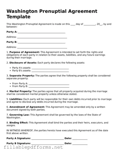 Attorney-Verified Prenuptial Agreement Form for Washington State