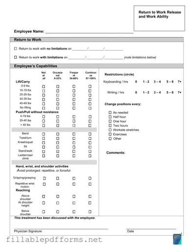 Work Release PDF Template